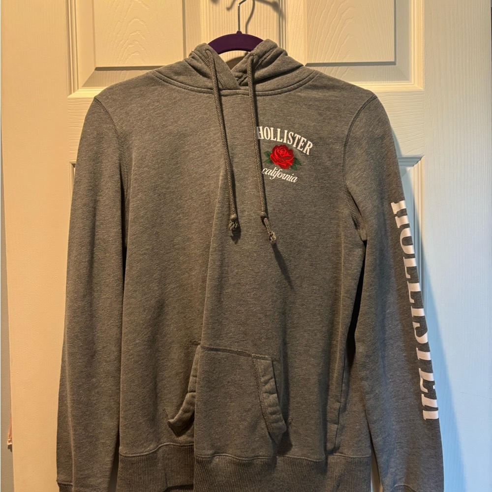 Hollister Gray Hoodie with Red Accent